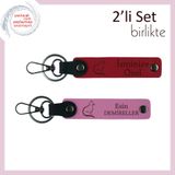 MiaWiki İsme Özel Yazılı Anahtarlık Kedi Temalı 2'li Set, Standart, MH-KAN-40535x2, kırmızı-pembe, üniseks-yetişkin
