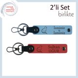 MiaWiki İsme Özel Yazılı Anahtarlık Kedili 2'li Set, Standart, MH-KAN-40462x2, gök mavi-nar çiçeği, üniseks-yetişkin