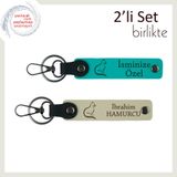 MiaWiki İsme Özel Yazılı Anahtarlık Kedili 2'li Set, Standart, MH-KAN-40502x2, koyu turkuaz-sütlü kahve, üniseks-yetişkin