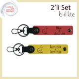 MiaWiki İsme Özel Yazılı Anahtarlık Kedili Kombine, Standart, MH-KAN-40573x2, nar çiçeği-sarı, üniseks-yetişkin