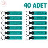 MiaWiki İsme Özel Yazılı Deri Anahtarlık 40'lı Set, Standart, MH-KAN8564X40, Koyu Turkuaz, üniseks-yetişkin