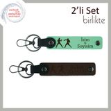 MiaWiki İsme Yazılabilir Anahtarlık Seti Boks Temalı, Standart, MH-KAN-39960x2, açık yeşil-koyu kahve, üniseks-yetişkin
