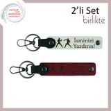 MiaWiki İsme Yazılabilir Anahtarlık Seti Boks Temalı, Standart, MH-KAN-39975x2, beyaz-bordo, üniseks-yetişkin
