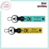 MiaWiki İsme Yazılabilir Deri Anahtarlık Turkuaz-Sarı, Standart, MH-KAN-33476x2, turkuaz-sarı, üniseks-yetişkin