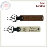 MiaWiki İsme Yazılabilir Deri Anahtarlık x2 Trabzon 61, Standart, MH-KAN-61-115x2, açık kahve-sütlü kahve, üniseks-yetişkin