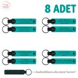 MiaWiki İsme Yazılan Deri Hediyelik Anahtarlık 8'li Set, Standart, MH-KAN8566X8, Koyu Turkuaz & Lacivert, üniseks-yetişkin