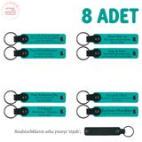 MiaWiki İsme Yazılan Deri Hediyelik Anahtarlık 8'li Set, Standart, MH-KAN8567X8, Koyu Turkuaz & Siyah, üniseks-bebek