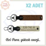 MiaWiki İsminize Özel Enerji Manevi Huzur Anahtarlık Set, Standart, MH-KAN5021x2, Açık Kahve-Sütlü Kahve, üniseks-yetişkin