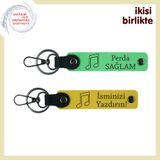 MiaWiki İsminize Özel F Yeşil-Sarı Nota Anahtarlık Seti, Standart, MH-KAN-35730x2, fıstık yeşil-sarı, üniseks-yetişkin