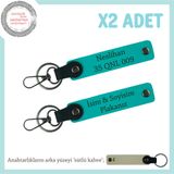 MiaWiki İstenilen İsim Ve Plaka Yazılabilen Anahtarlık, Standart, MH-KAN-MT-11628x2, Koyu Turkuaz-sütlü kahve, üniseks-yetişkin