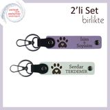MiaWiki Kalp Pati Anahtarlık Seti Lila Beyaz, Standart, MH-KAN-36899x2, mor menekşe-beyaz, üniseks-yetişkin