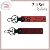 MiaWiki Kalpli Pati Desenli Anahtarlık Seti, Standart, MH-KAN-36918x2, nar çiçeği-bordo, üniseks-yetişkin