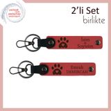 MiaWiki Kalpli Pati Motifli Anahtarlık Set, Standart, MH-KAN-36926x2, nar çiçeği-nar çiçeği, üniseks-yetişkin