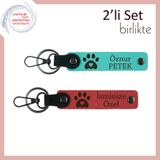 MiaWiki Kalpli Pati Motifli Anahtarlık Set Turkuaz-Nar, Tek Ebat, MH-KAN-37117x2, turkuaz-nar çiçeği, üniseks-yetişkin