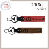 MiaWiki Kamera Temalı Anahtarlık Takımı, Standart, MH-KAN-39810x2, nar çiçeği-açık kahve, üniseks-yetişkin