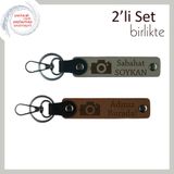 MiaWiki Kamera Temalı İsimli 2'li Anahtarlık, Standart, MH-KAN-39756x2, kül gri-açık kahve, üniseks-yetişkin