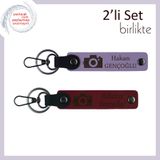 MiaWiki Kamera Temalı İsme Özel Anahtarlık Seti, Standart, MH-KAN-39795x2, mor menekşe-bordo, üniseks-yetişkin