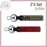 MiaWiki Kamera Temalı İsme Özel Anahtarlık Takımı, Standart, MH-KAN-39765x2, kül gri-kırmızı, üniseks-yetişkin