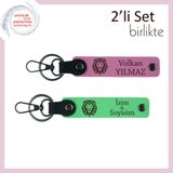 MiaWiki Kaplan Figürlü Şık Anahtarlık Takımı, Standart, MH-KAN-38435x2, pembe-fıstık yeşil, erkek
