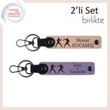 MiaWiki Karate Temalı İsme Özel 2'li Anahtarlık Seti, Standart, MH-KAN-40353x2, yavru ağzı-mor menekşe, üniseks-yetişkin