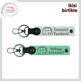 MiaWiki Karavan Motifli İsme Özel 2'li Anahtarlık Seti, Standart, MH-KAN-34932x2, beyaz-açık yeşil, üniseks-yetişkin
