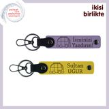 MiaWiki Karavan Motifli Kişisel Deri Anahtarlık Takımı, Tek Ebat, MH-KAN-35190x2, mor menekşe-sarı, üniseks-yetişkin