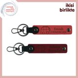 MiaWiki Karavan Motifli Kişiye Özel Anahtarlık Takımı, Standart, MH-KAN-35197x2, nar çiçeği-bordo, üniseks-yetişkin