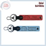 MiaWiki Karavan Temalı Deri Anahtarlık Seti, Standart, MH-KAN-35199x2, nar çiçeği-gök mavi, üniseks-yetişkin
