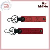 MiaWiki Karavan Temalı Kişiye Özel Anahtarlık Çifti, Küçük Boy, MH-KAN-35203x2, nar çiçeği-kırmızı, üniseks-yetişkin