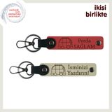 MiaWiki Karavan Yolculuğu Deri Anahtarlık Seti 2'li, Standart, MH-KAN-35209x2, nar çiçeği-sütlü kahve, üniseks-yetişkin