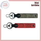 MiaWiki Karavanlı Deri Anahtarlık Takımı, Standart, MH-KAN-35151x2, kül gri-nar çiçeği, üniseks-yetişkin