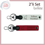 MiaWiki Kedi Temalı İsme Özel 2'li Anahtarlık Seti, Standart, MH-KAN-40406x2, beyaz-kırmızı, üniseks-yetişkin