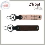 MiaWiki Kedi Temalı İsme Özel 2'li Anahtarlık Seti, Standart, MH-KAN-40673x2, yavru ağzı-koyu kahve, üniseks-yetişkin