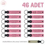 MiaWiki Kına Gecesi Hatırası 46'lı Anahtarlık Seti, Standart, MH-KAN8580X46, Pembe & Sütlü Kahve, üniseks-yetişkin