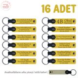 MiaWiki Kına Gecesi Hediye Deri Anahtarlık 16'lı Set, Standart, MH-KAN8592X16, Sarı & Sütlü Kahve, üniseks-yetişkin