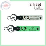 MiaWiki Kişisel 2'li Anahtarlık Hediyesi Kırmızı Eldiven, Standart, MH-KAN-39976x2, beyaz-fıstık yeşil, üniseks-yetişkin