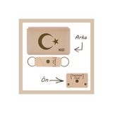 MiaWiki Kişisel Cüzdan ve Anahtarlık Seti Pudra Ayyıldız Desenli İsme Özel, Medium, MH-KCA5740, üniseks-yetişkin