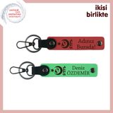 MiaWiki Kişisel Deri Anahtarlık Set Ayyıldız Kurt, Standart, MH-KAN-33376x2, nar çiçeği-fıstık yeşil, üniseks-yetişkin