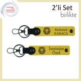 MiaWiki Kişisel Deri Anahtarlık Set Kaplan Temalı, Tek Ebat, MH-KAN-38481x2, sarı-sarı, erkek