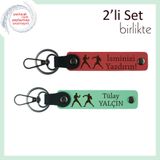 MiaWiki Kişisel Deri Anahtarlık Seti Fighter Temalı, Standart, MH-KAN-40236x2, nar çiçeği-açık yeşil, üniseks-yetişkin