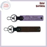 MiaWiki Kişisel Deri Anahtarlık x2'li Karavan Motifli, Tek Ebat, MH-KAN-35182x2, mor menekşe-koyu kahve, üniseks-yetişkin