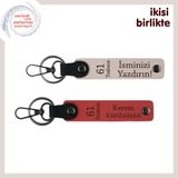 MiaWiki Kişisel Deri Armağan 2'li Takım Anahtarlık, Standart, MH-KAN-61-345x2, pudra-nar çiçeği, üniseks-yetişkin