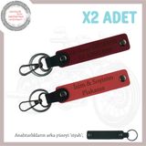 MiaWiki Kişisel Dokunuş Deri 2'li Anahtarlık Takımı, Standart, MH-KAN-MT-11932x2, Nar Çiçeği-Bordo-siyah, üniseks-yetişkin