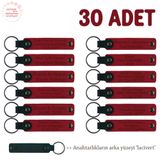 MiaWiki Kişisel İsim Yazılı Hediye Deri Anahtarlık, Standart, MH-KAN8560X30, Kırmızı & Lacivert, üniseks-yetişkin