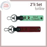 MiaWiki Kişisel İsimli Anahtarlık Seti Boks Eldivenli, Standart, MH-KAN-39957x2, açık yeşil-bordo, üniseks-yetişkin