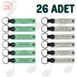 MiaWiki Kişisel Mesajlı Deri Anahtarlık 26'lı Set, Standart, MH-KAN9025X26, Açık Yeşil & Beyaz, üniseks-yetişkin