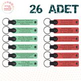 MiaWiki Kişisel Mesajlı Deri Anahtarlık 26'lı Set, Standart, MH-KAN9032X26, Açık Yeşil & Nar Çiçeği, üniseks-yetişkin