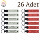MiaWiki Kişisel Mesajlı Deri Anahtarlık 26'lı Set, Standart, MH-KAN9045X26, Beyaz & Nar Çiçeği, üniseks-yetişkin