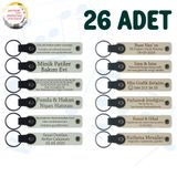 MiaWiki Kişisel Mesajlı Deri Anahtarlık 26'lı Set, Standart, MH-KAN9049X26, Beyaz & Sütlü Kahve, üniseks-yetişkin