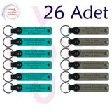 MiaWiki Kişisel Mesajlı Deri Anahtarlık 26'lı Set, Standart, MH-KAN9075X26, Koyu Turkuaz & Kül Gri, üniseks-yetişkin